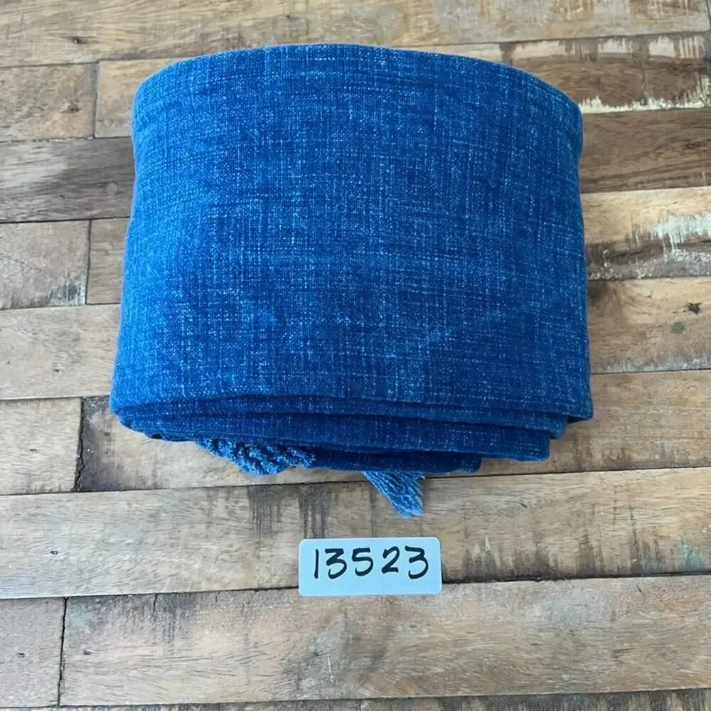 Pottery Barn Fringed Chambray Runner 108